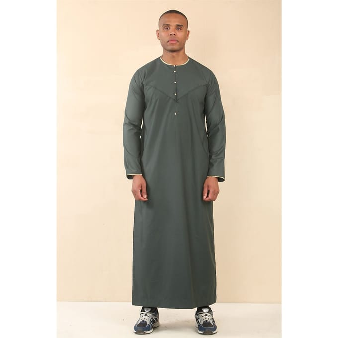 Omaanse Eid groene Thobe Saudi Emirati Jubba-jas voor heren
