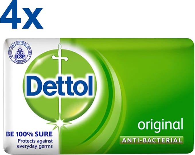 Dettol - Original - Antibacteriële - Zeeptablet - Handzeep - 4x 100 gram - Voordeelverpakking