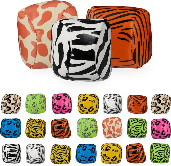 jongleerballen - set van 24 - Ø 50 mm - dierenprint - beginners