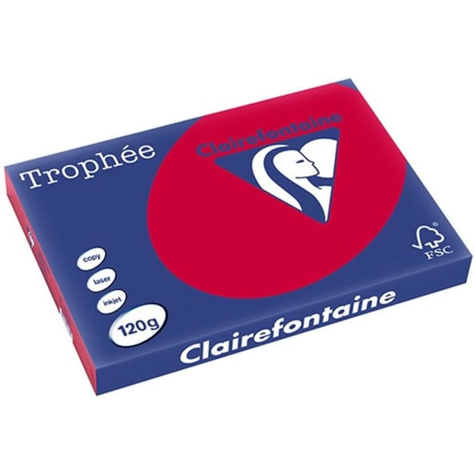Clairefontaine Kersenrood A3 Gekleurd papier 120 grams (250 vel)