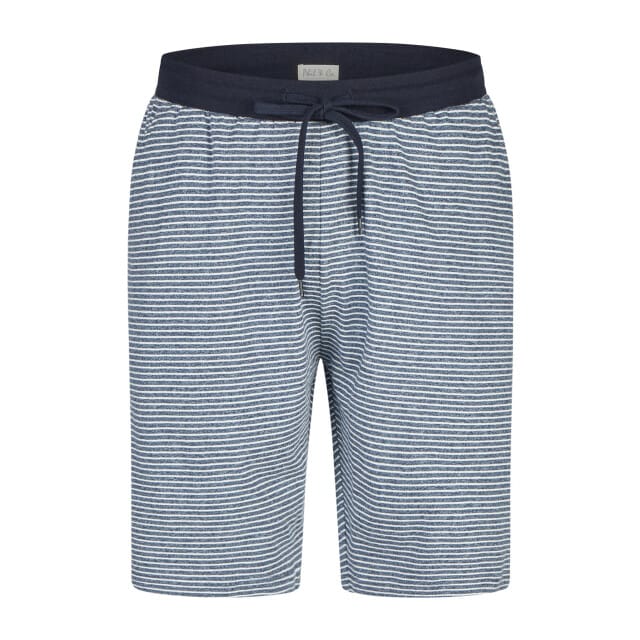 Phil & Co Heren Korte Pyjamabroeken 2-Pack Donkerblauw/Grijs Gestreept - Maat M