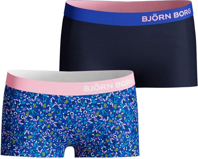 Bjorn Borg LA Tiny Flower meisjes minishort - 2pack - blauw - maat 110