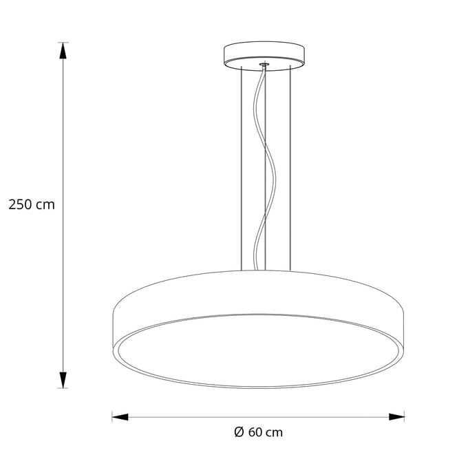 Arcchio LED hanglamp Vanida, zwart, Ø 60 cm, omhoog/omlaag