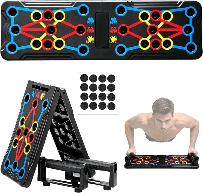QIN® Push up Bord - Parallettes - Push up Board - Zwart - 35cm x 21cm x 6cm