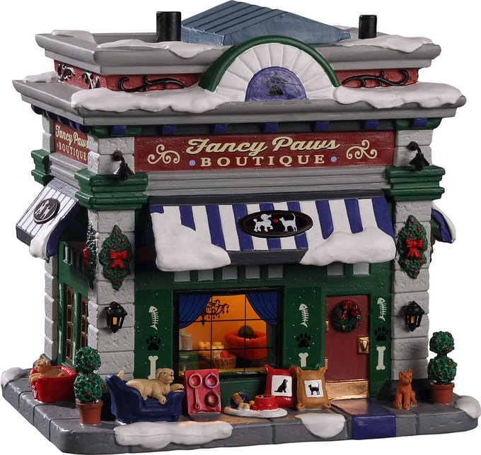 Lemax - Fancy Paws Boutique, B/o Led - Kersthuisjes & Kerstdorpen
