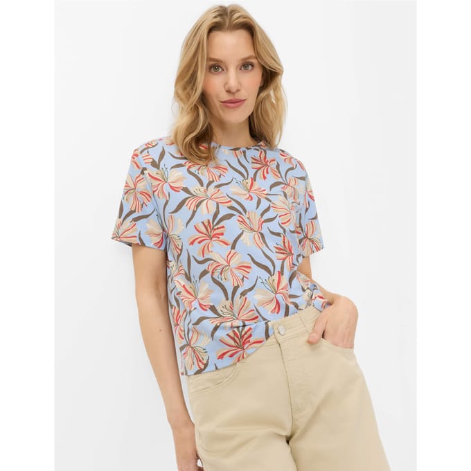 Brax Dames Shirt  Style CARA S vintage blue, lichtblauw, maat 32