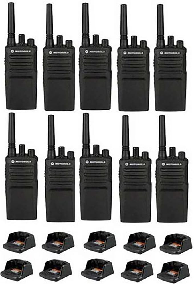 Set van 10 Motorola XT420 UHF IP55 PMR446 Portofoon met laders