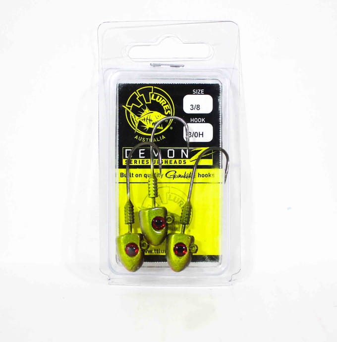Tackle Tactics TT Demonz Jig Head 3/8oz 3/0H 3/pack Groen (7617) black