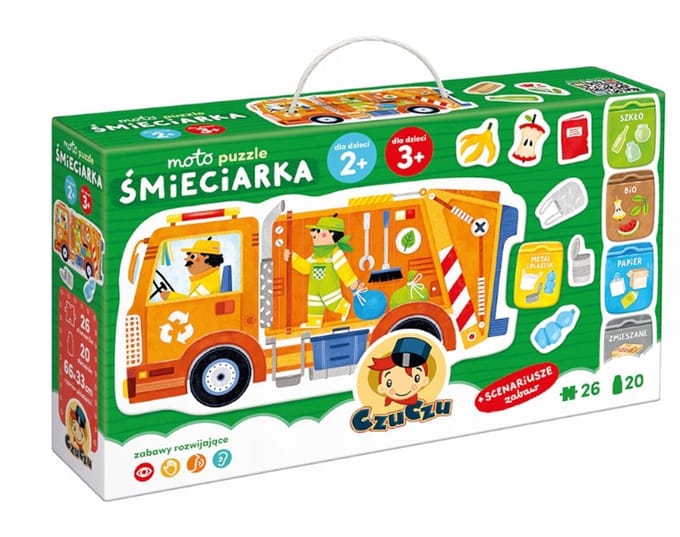 CzuCzu Moto Puzzel Vuilniswagen 2+ Jaar