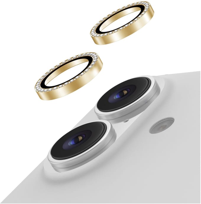 AVY Camera Lens Protector Rings | Geschikt voor Apple iPhone 17 / 16 / 16 Plus | Camera Lens Protector Glas | Schokbestendig | Krasbestendig | met Applicator | Diamant Goud