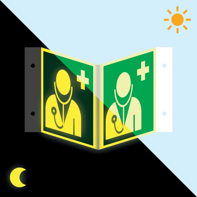 Extra lichtgevend panorama dokter bord - kunststof - E009 400 x 200 mm