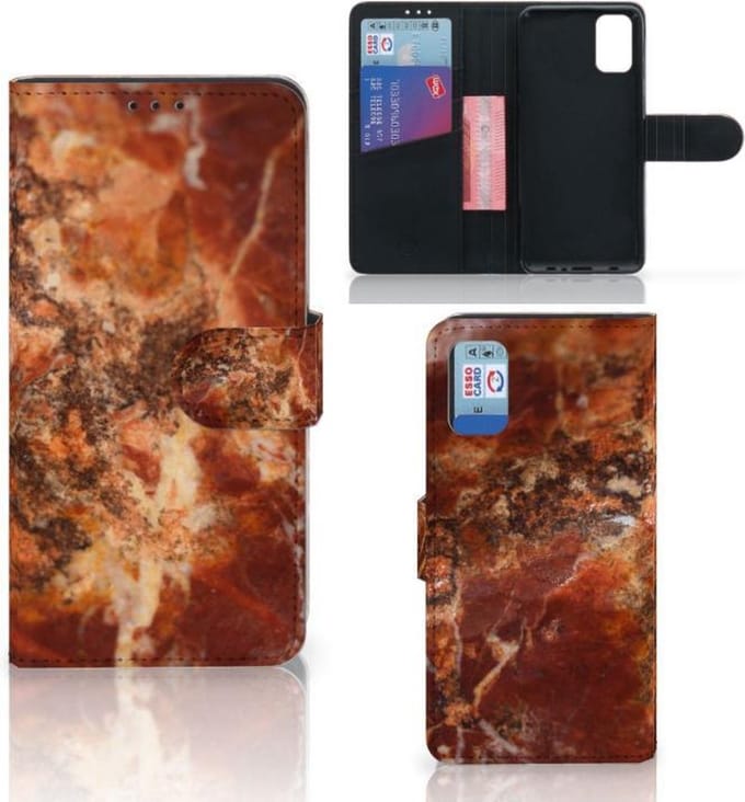Samsung Galaxy A41 Bookcase Marmer Bruin