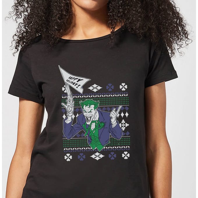 DC Joker Women's Christmas T-Shirt - Black - M