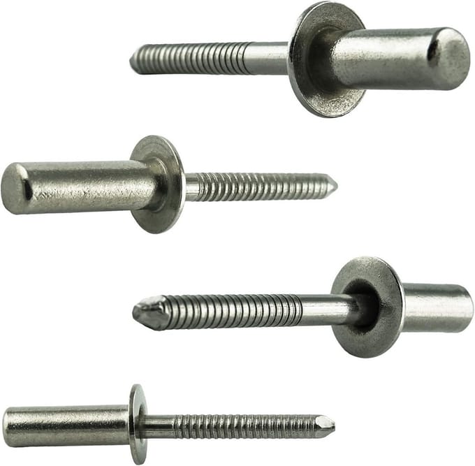 50 Stuks Waterdichte Klinknagels Platte Kop 4,8 x 10 mm RVS