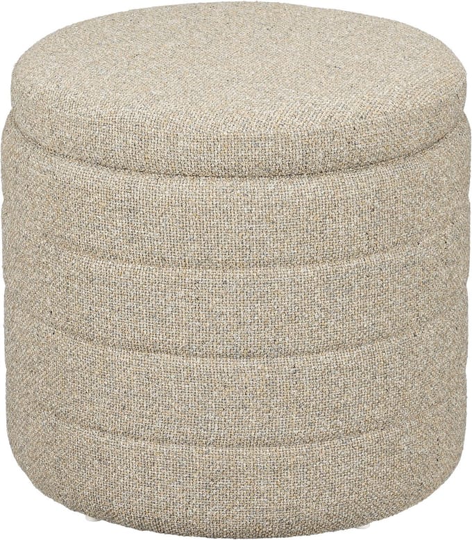 Mica Decorations Poef met Opbergruimte - H41 x Ø42 cm - Beige