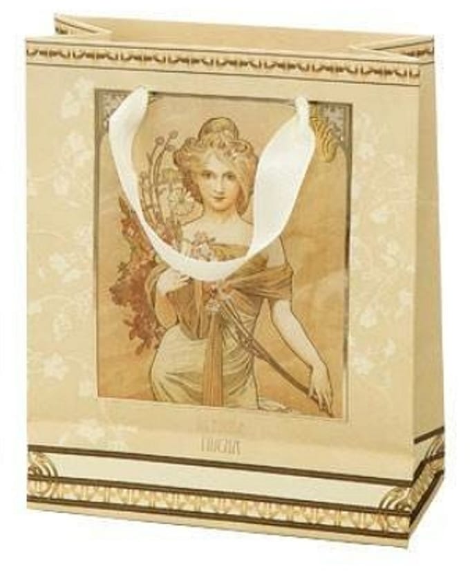 Goebel - Alphonse Mucha| Geschenktasje Lente | Papier - 19cm - 12 stuks