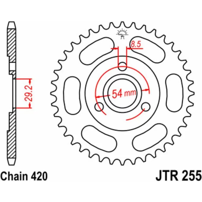 Standaard Stalen Motor Tandenwiel JT Sprockets 420