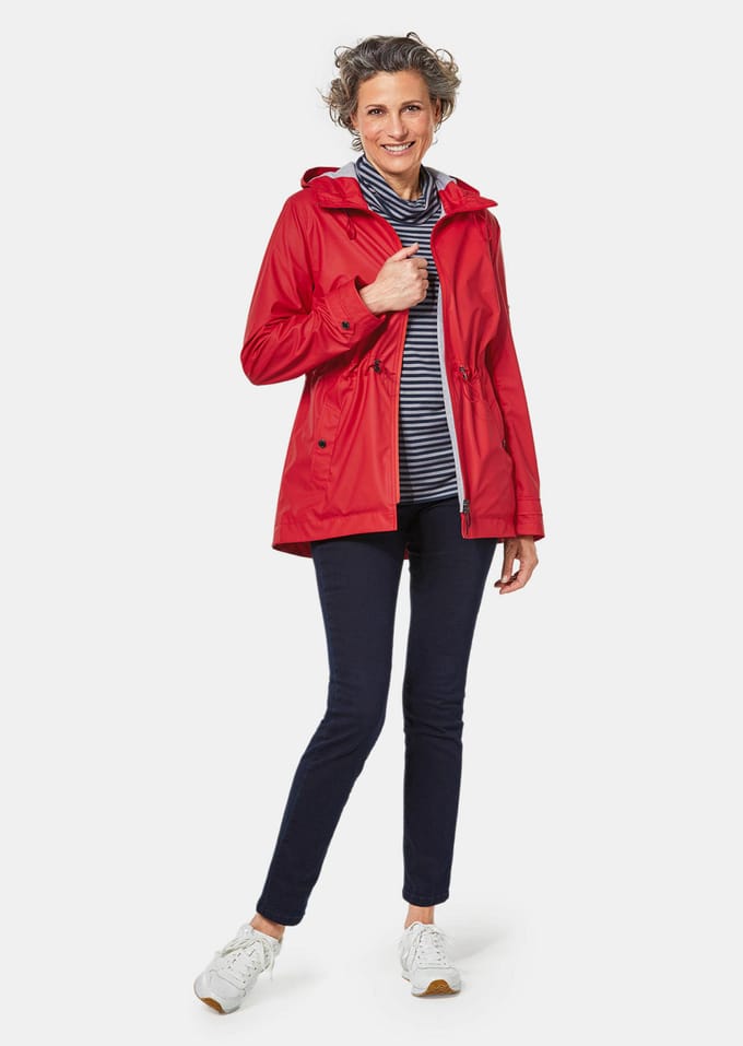 Functionele regenjas met jersey voering - rood - Gr. 38 van Goldner Fashion