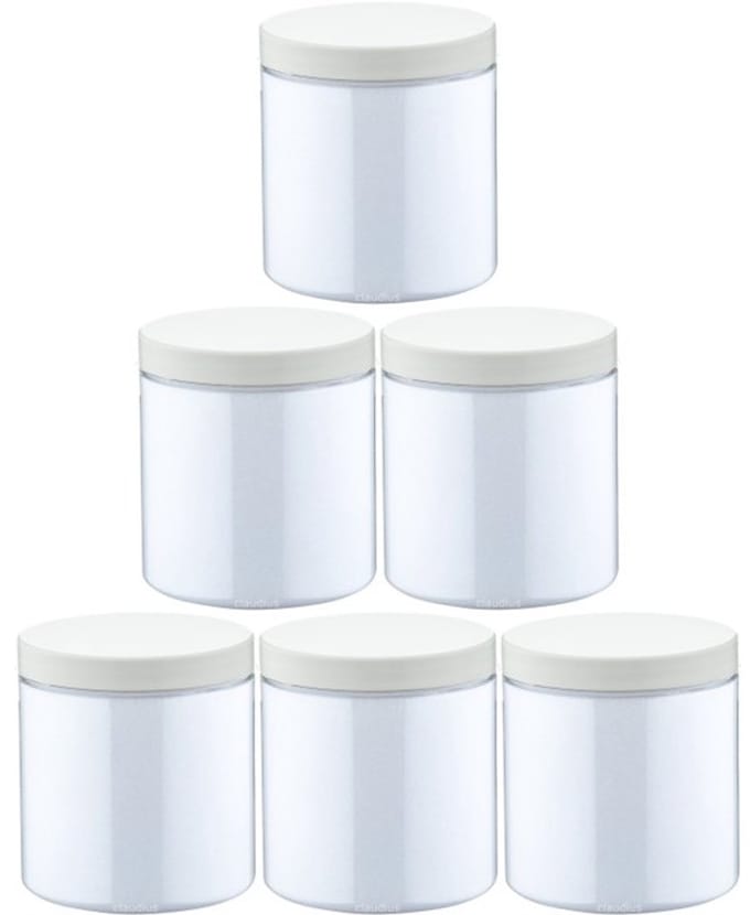 Scrubzout Kokos 300 gram - Pot met witte deksel - set van 6 stuks - Hydraterende Lichaamsscrub