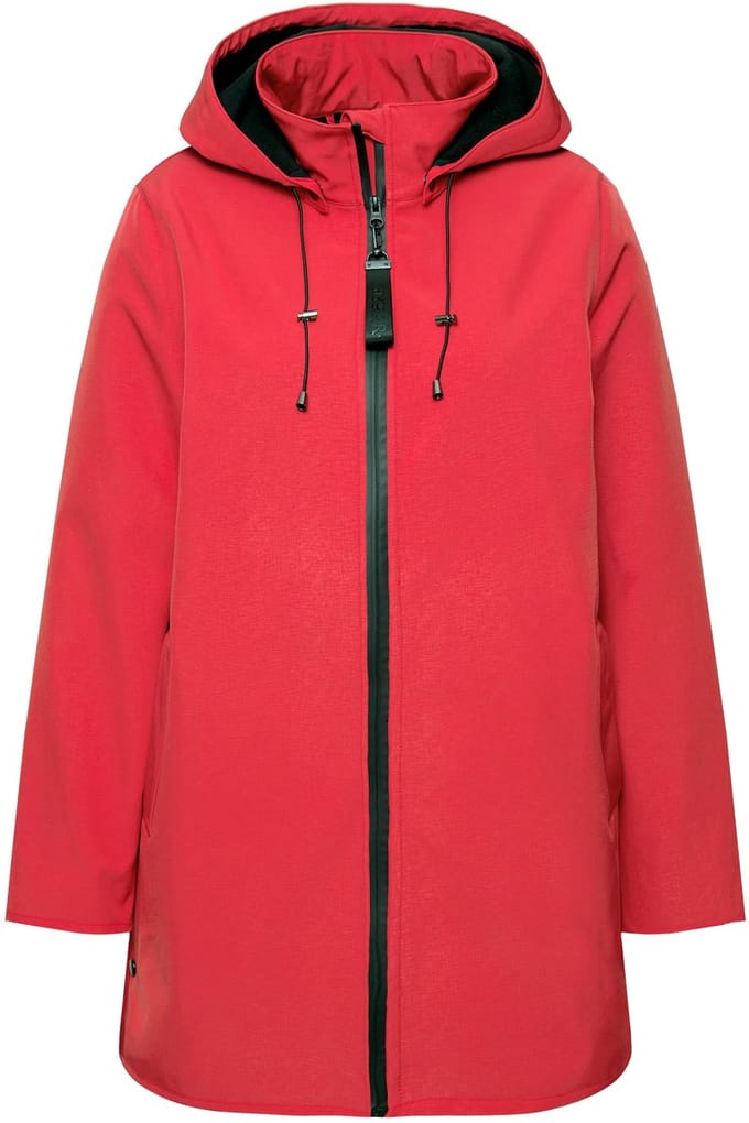 Ulla Popken - Dames - HYPRAR softshell jas fleece voering waterafstotend - Salsa - Maat 46+