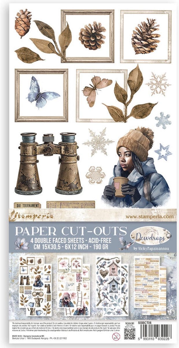 Stamperia - Create Happiness Dewdrops 6x12 Inch Paper Cut-outs (4pcs) (SBBCT06)