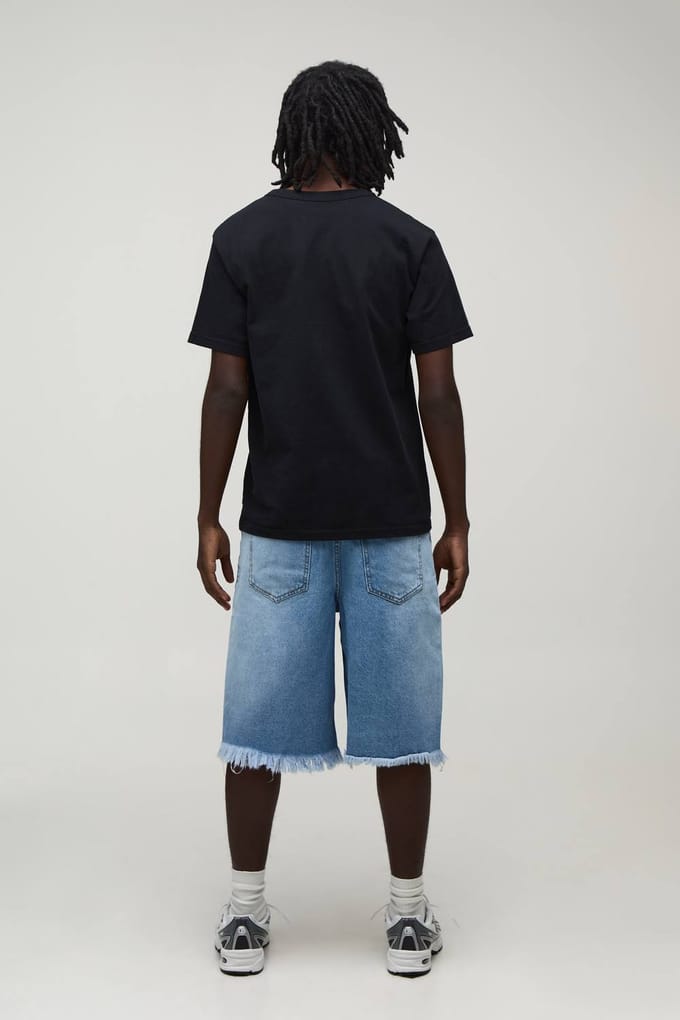 Regular Fit Gescheurde Jorts | Washed Light Blue | Size 34