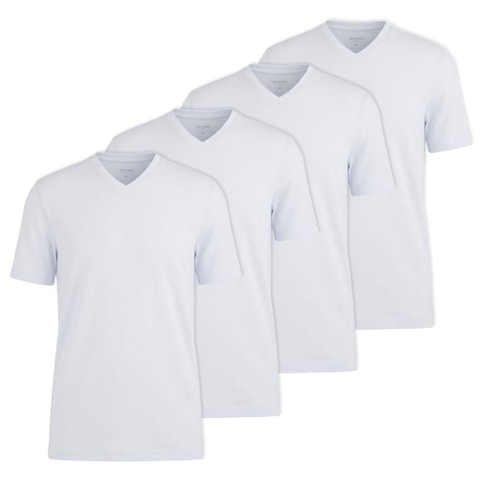 OLYMP T-shirt 4 Pack V Neck T-Shirt Verpakking van 4