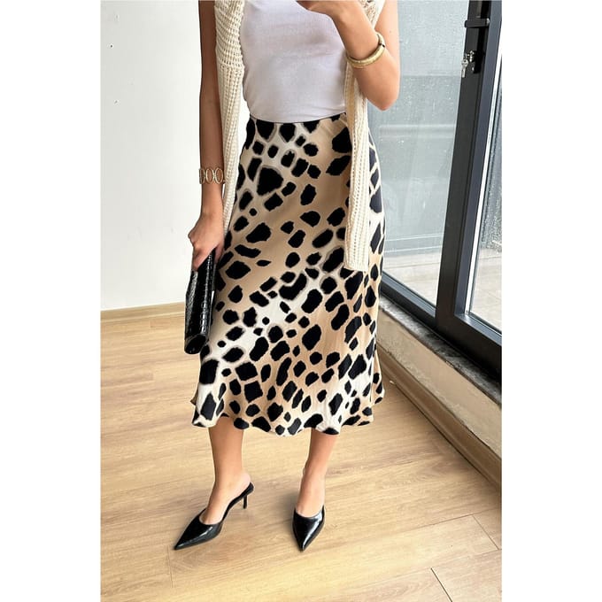 Luipaard Midi Rok