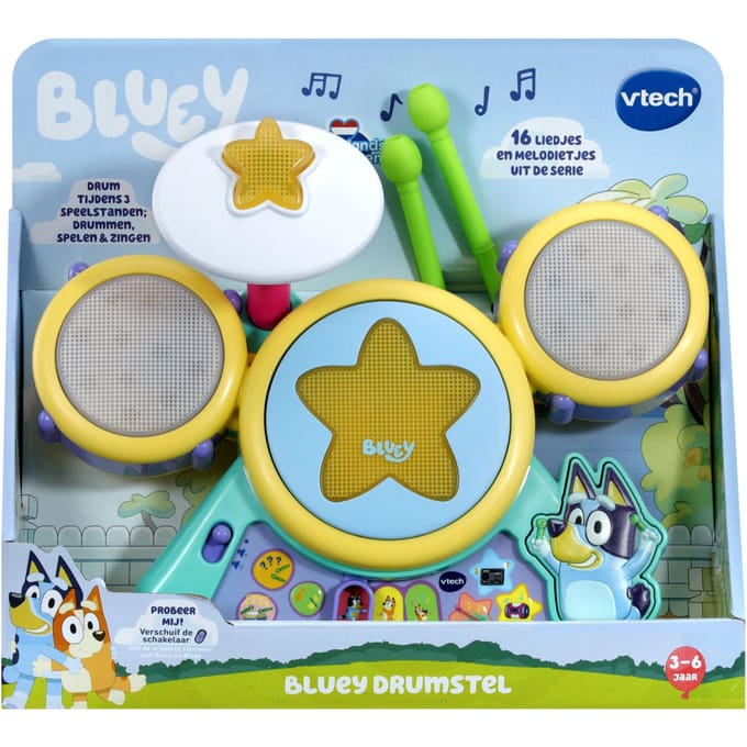 VTech speelgoed - Bluey Drumstel voor kinderen muziekplezier.