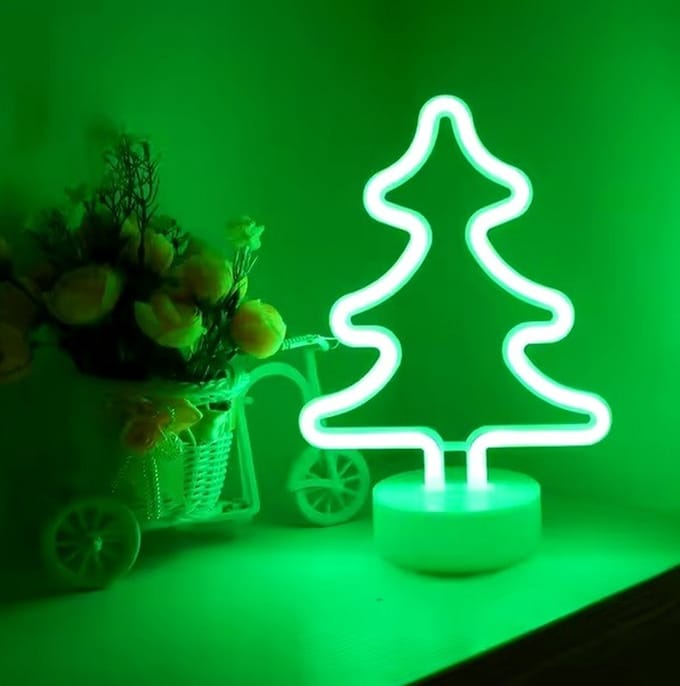 LED NEON Kerstboom - GROEN - USB en batterijen