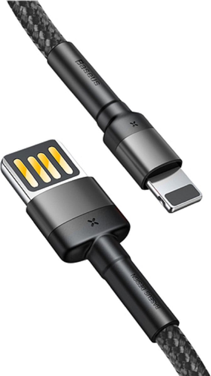 USB-A - Lightning Baseus Cafule Special Edition Data- en Oplaadkabel, 18W, 1m, Grijs CALKLF-GG1