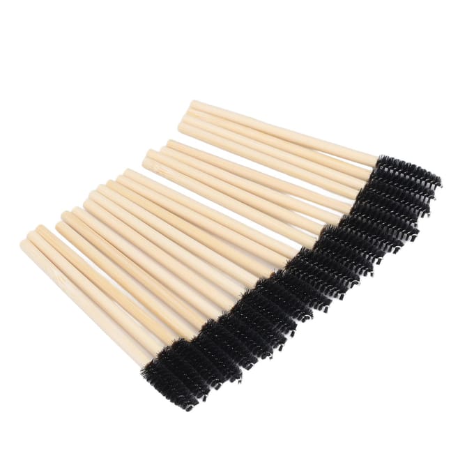 Lot de 100 brosses à cils jetables en bambou, respectueuses de l'environnement noir