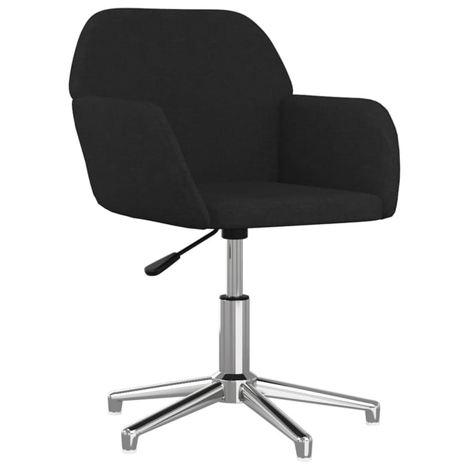 vidaXL - Eetkamerstoelen - draaibaar - 2 - st - stof - zwart