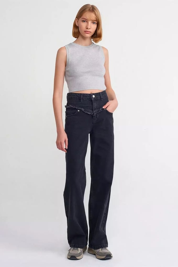 Gebreide Crew Neck Crop Top