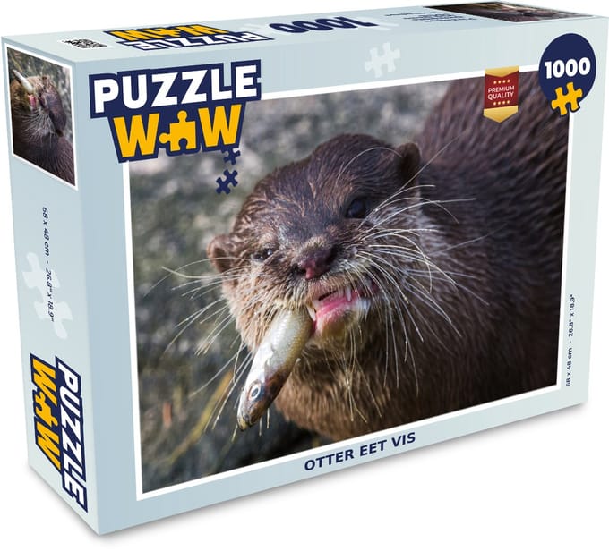 Puzzel Otter eet vis - Legpuzzel - Puzzel 1000 stukjes volwassenen