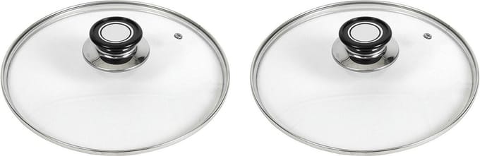 Pannendeksel - 2x stuks - voor pannen van D29,5 cm - universeel - glas