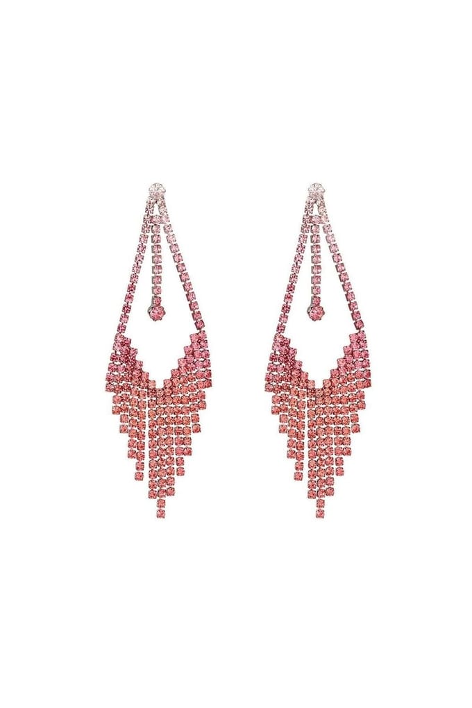 Strass oorbellen Roze