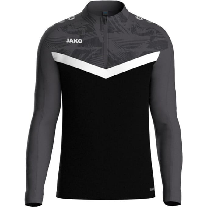 Jako Iconic Ziptop Kinderen - Zwart / Antraciet | Maat: 152