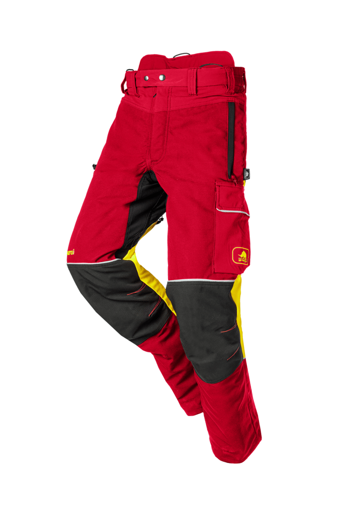 SIP Protection Samourai Kettingzaagbroek, klasse 1 type A - Rood/Fluo Geel/Zwart - lang - M