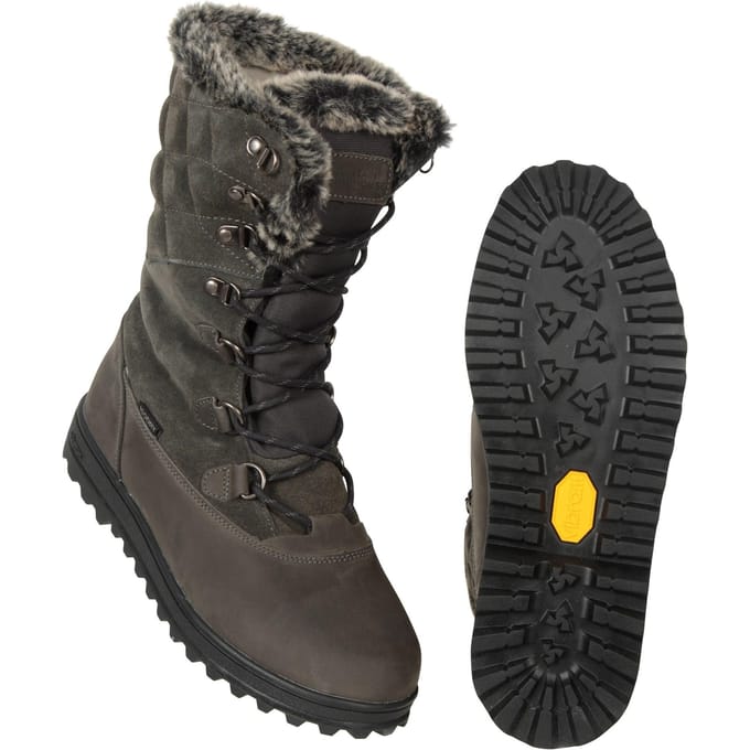 Mountain Warehouse Dames/Dames Vostok Leren Sneeuwlaarzen (Grijs)