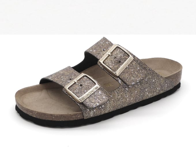 Rohde Dames Slipper - 5641-83 Naturel/Grijs - Maat 40