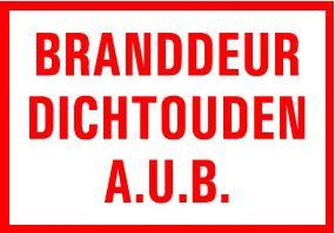 Branddeur dichthouden a.u.b. tekstbord - kunststof 320 x 200 mm