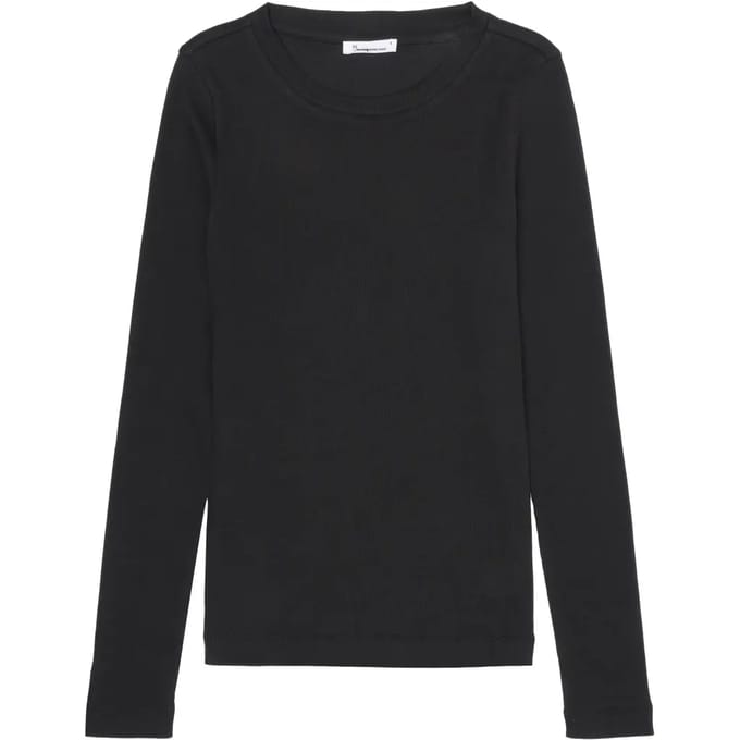 Geribd dames-T-shirt met lange mouwen KnowledgeCotton Apparel