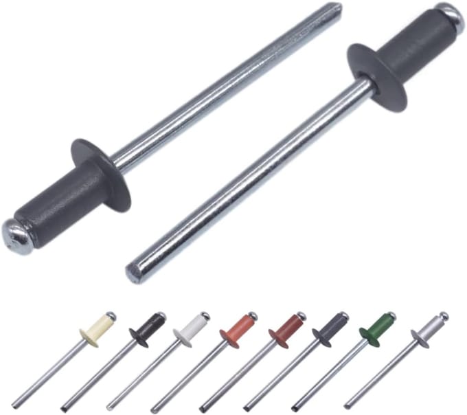 Pack van 100 Geschilderde Blinde Klinknagels 4,0 x 8 mm Koepelkop Aluminium