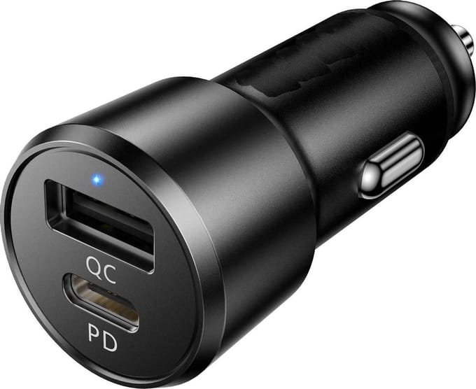 Usb Lader Auto 2 Poorten - Usb C & usb A - Autolader usb - 12V usb Stekker - Power Delivery - Quick Charge - Usb Stekker Auto