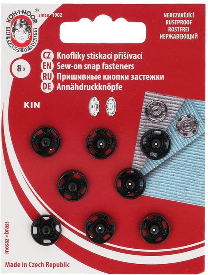 AANNAAIDRUKKNOPEN 11MM ZWART - 1X8ST