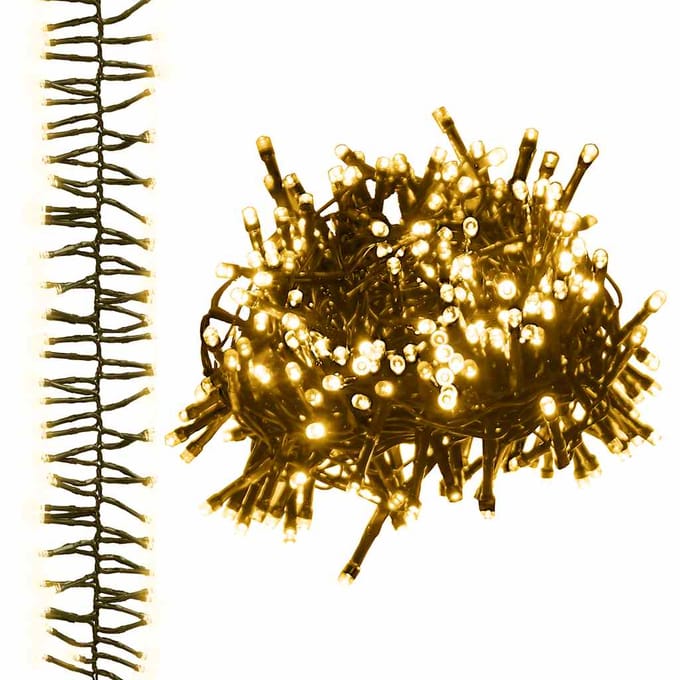 vidaXL - Lichtslinger - cluster - met - 400 - LED's - warmwit - 7,4 - m - PVC