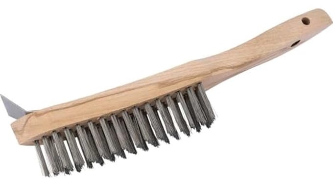 Zware 4 Rijdraad Krasborstel met Schraper - 310mm