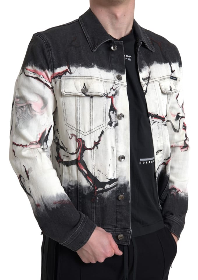 Marble Denim Jacket Model Jkt3651