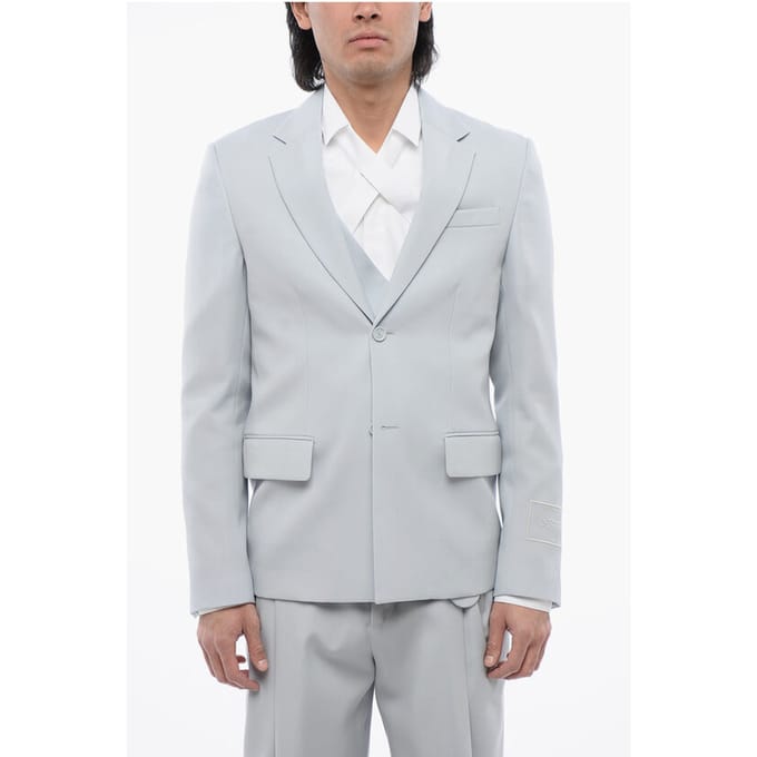 Relax Fit Blazer met klepzakken in lichtblauw